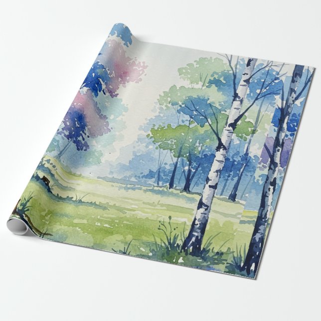 Waldlandschaft Geschenkpapier (Ungerollt)