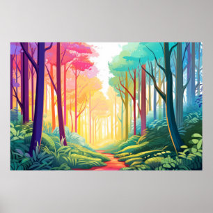 Waldlandschaft Herbstlandschaft Natur Poster