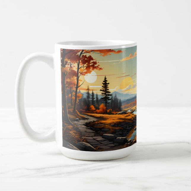 Waldlandschaft in der Herbstsaison Kaffeetasse (Links)