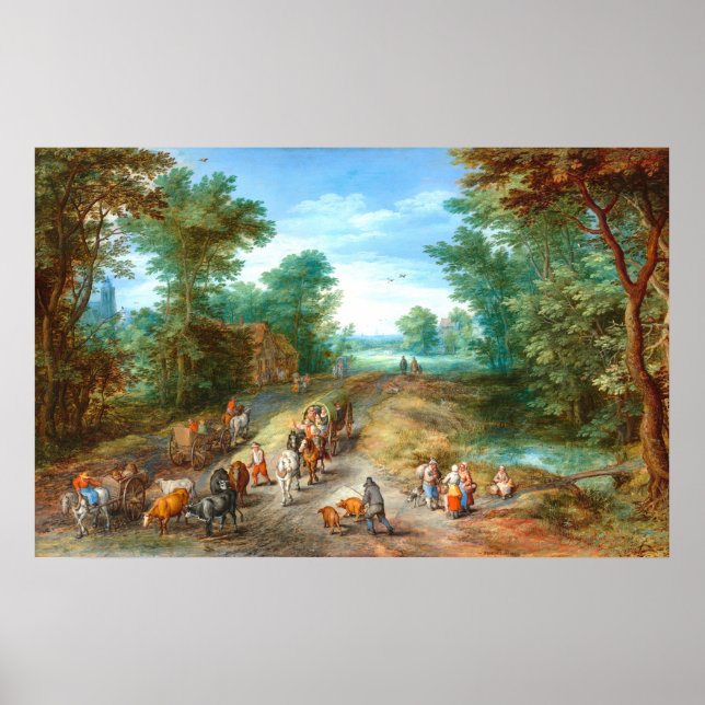 Waldlandschaft - Jan Brueghel Fine Art Poster (Vorne)