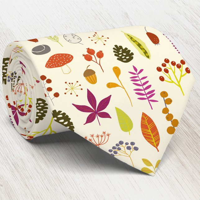 Waldlandschaft Krawatte (Autumn nature woodland forest pattern neck tie)