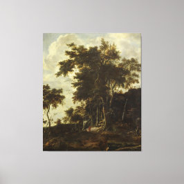 Waldlandschaft mit Holzschuppen, Leinwanddruck