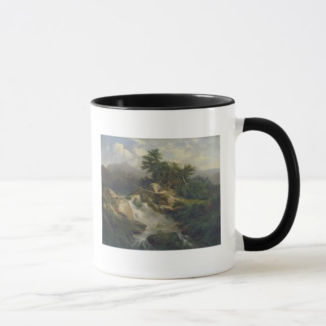 Waldlandschaft mit Wasserfall Tasse (Rechts)