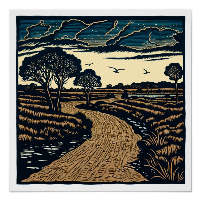 Waldlandschaft Poster (Vorderseite)