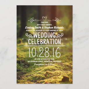Waldlandschaft rustikale Hochzeitseinladungen im F Einladung