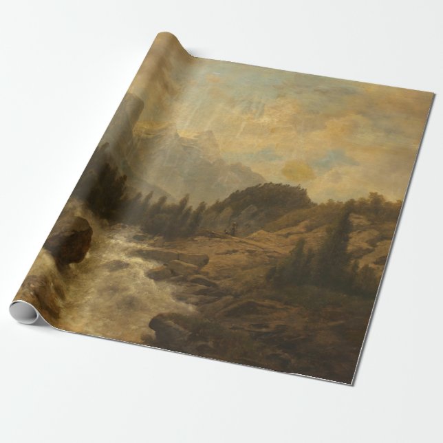 Waldlandschaft Szene (von Josef Kriehuber) Geschenkpapier (Ungerollt)