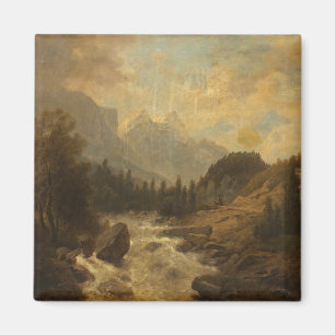 Waldlandschaft Szene (von Josef Kriehuber) Magnet