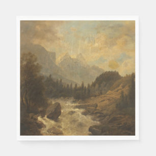 Waldlandschaft Szene (von Josef Kriehuber) Serviette