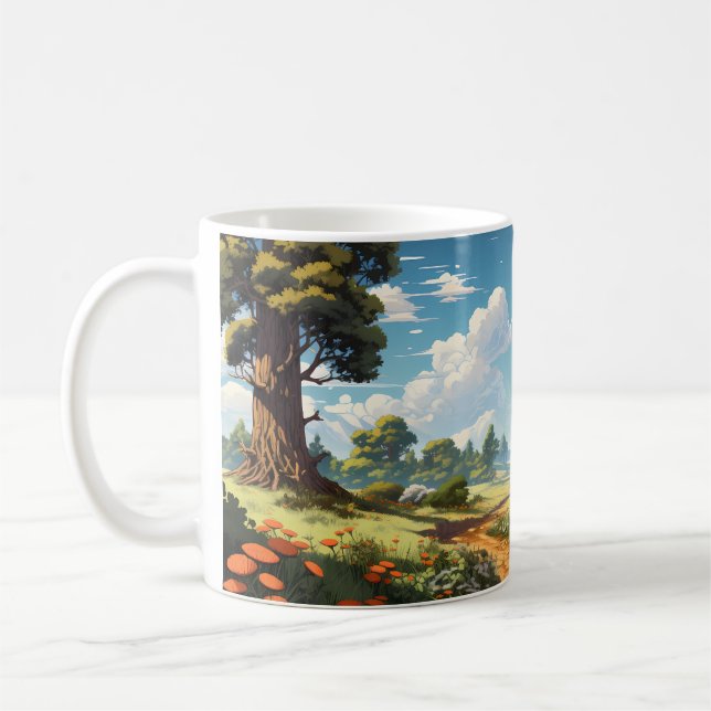 Waldlandschaft während der Sommersaison Kaffeetasse (Links)