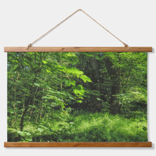 Waldlandschaft Wandteppich Mit Holzrahmen