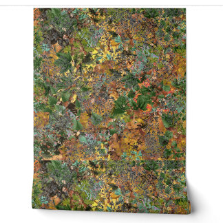 Waldlaub-Mosaik-Wallpaper | Waldlandschaft-Tapete Tapete
