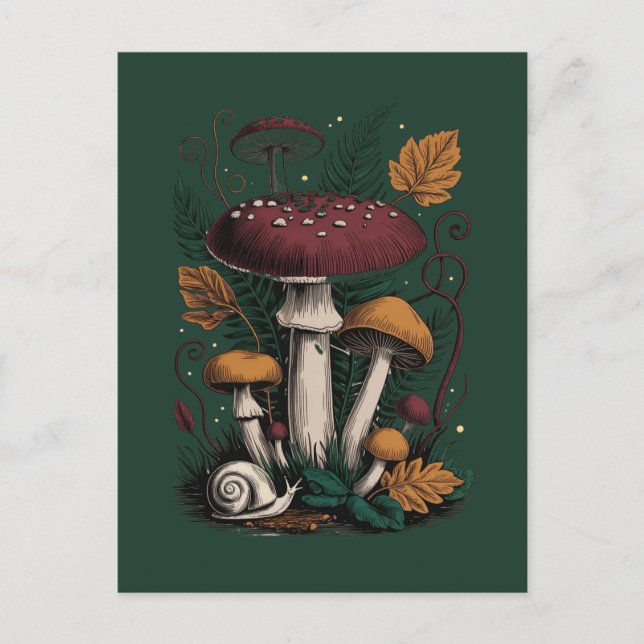 Waldleben-Illustration Postkarte (Vorderseite)