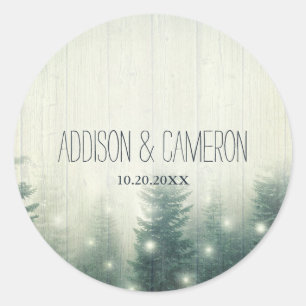 Waldlichter   Rustikaler Umschlag Aufkleber