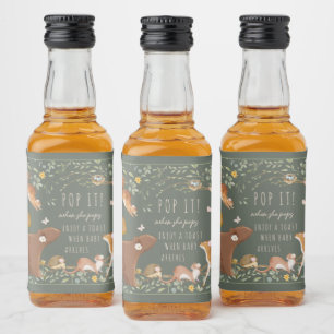 Waldliebhaber von Waldtieren Danke Alkoholflaschenetikett