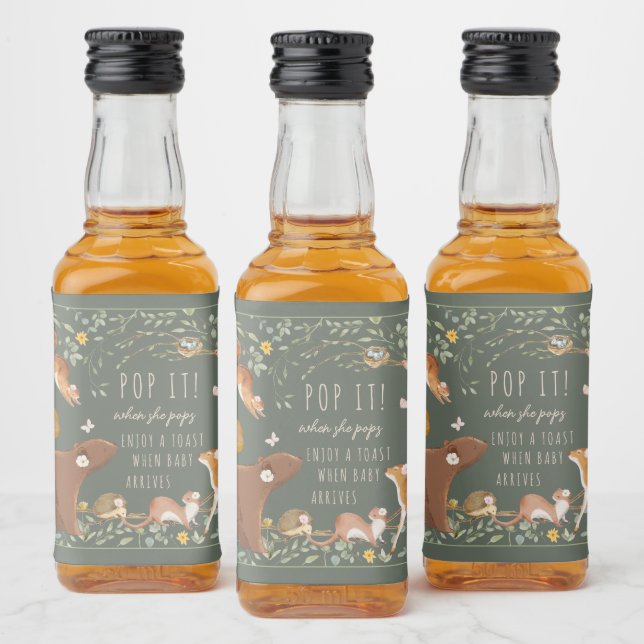 Waldliebhaber von Waldtieren Danke Alkoholflaschenetikett (Flaschen)