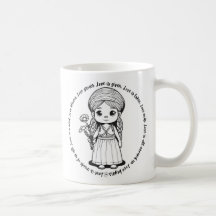 Waldmädchen mit Tasse "Liebe ist"