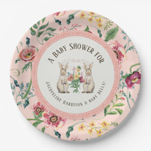 WaldMärchen-Kaninchen-Blumenmädchen-Babyparty Pappteller