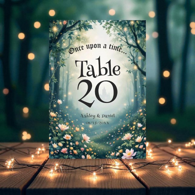 Waldmärchenhafte Hochzeit der Waldlandschaft Tischnummer (Von Creator hochgeladen)