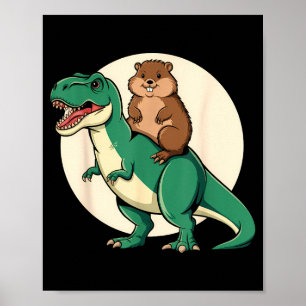 Waldmurmeltier Dinosaurier T-Rex Lustiger Humor Ti Poster