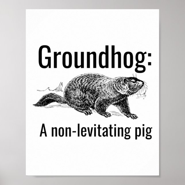 Waldmurmeltier Ein Nicht-Schwebendes Schwein Lusti Poster (Vorne)