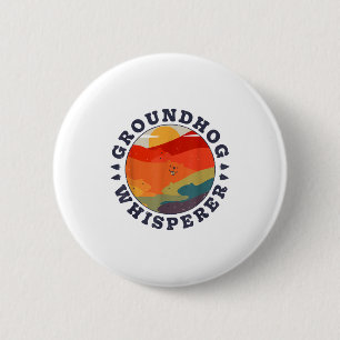 Waldmurmeltier-Flüsterer Retro Vintage Woodchuck T Button