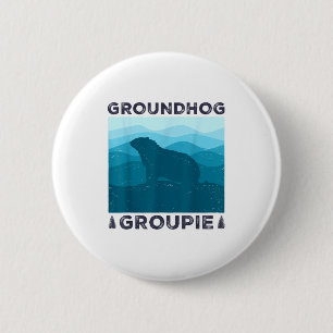 Waldmurmeltier Groupie Retro Vintage 60er 70er 80e Button