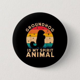 Waldmurmeltier Ist Mein Krafttier Woodchuck Murmel Button