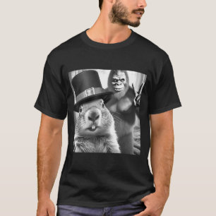 Waldmurmeltier macht Selfie mit Bigfoot Lustiges W T-Shirt