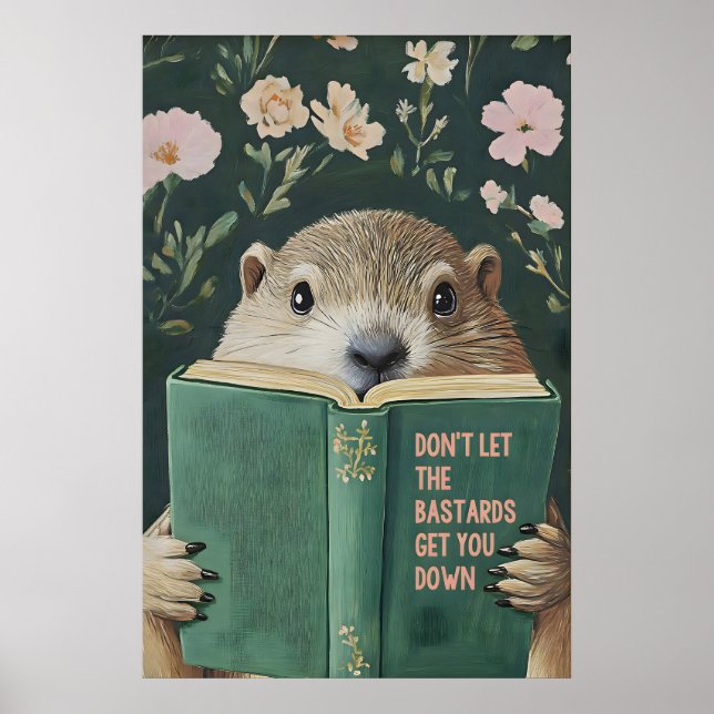 Waldmurmeltier Motivationsbuch Kunstprint Poster (Vorne)