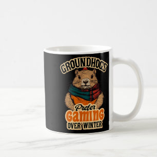 Waldmurmeltiere bevorzugen Spiele im Februar gegen Kaffeetasse