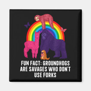 Waldmurmeltiere essen ohne Gabeln Lustiger Tierwit Magnet
