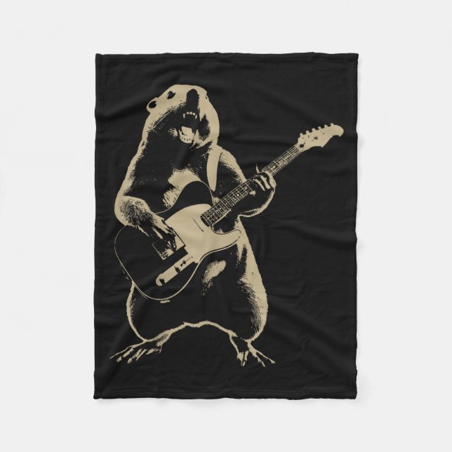 Waldmurmeltiere Rocking Beaver Frohen Tag des Wald Fleecedecke (Vorderseite)