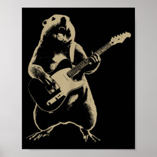 Waldmurmeltiere Rocking Beaver Frohen Tag des Wald Poster