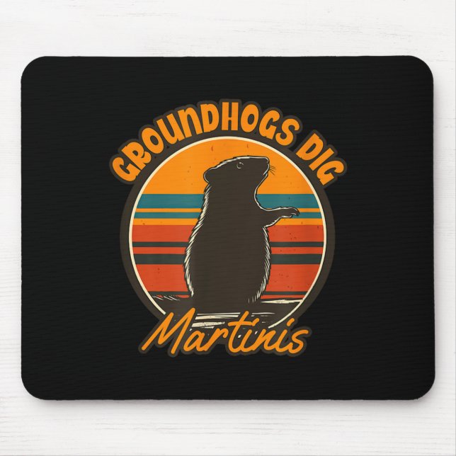 Waldmurmeltiere und Martinis - Lustige Retro-Waldm Mousepad (Vorne)