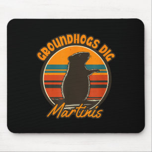 Waldmurmeltiere und Martinis - Lustige Retro-Waldm Mousepad