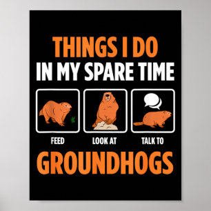 Waldmurmeltiere und Woodchucks Lustiges Pfeifen-Sc Poster