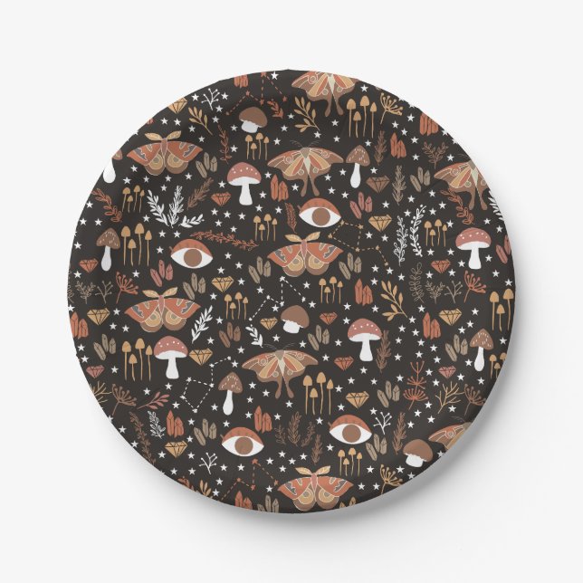 Waldmushrooms Papier-Teller Pappteller (Vorderseite)