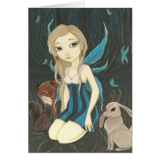 Waldnacht - feenhafte Jackalope Karte