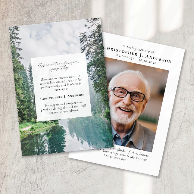 Waldnatur Foto Beileid Beerdigung Gedenkstätte Dankeskarte (Von Creator hochgeladen)