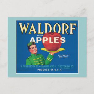 Waldorf Äpfel Vintage Etikett Postkarte