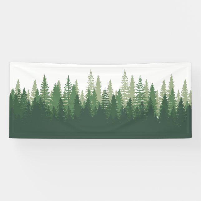 Waldpanorama Blick Pinien Fichtenlandschaft Banner (Horizontal)