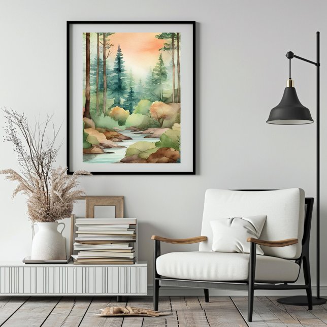Waldparadies Poster (Forest Wonderland in Watercolor Poster)