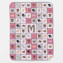 WaldPatchwork-Baby-Tiere Quiltlike *Pink