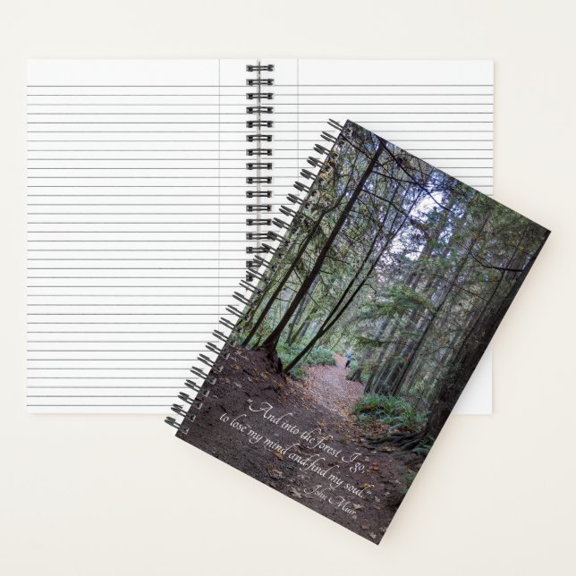 Waldpfad John Muir Zitat Notizbuch (Innen)