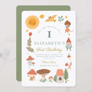 Waldpilz Erster Geburtstag Einladung