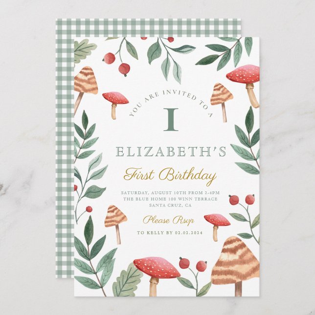 Waldpilz Erster Geburtstag Einladung (Von Creator hochgeladen)