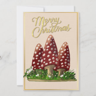 Waldpilz Frohe Weihnachten Grußkarte