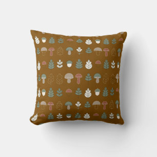 Waldpilz- und Eichenmusterbettwäsche Kissen