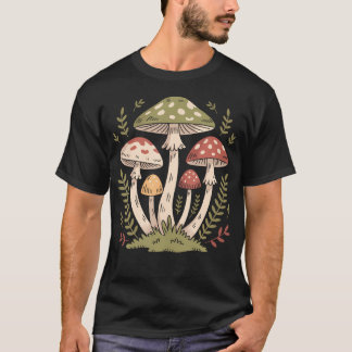 Waldpilzcluster Botanische Volkskunst T-Shirt
