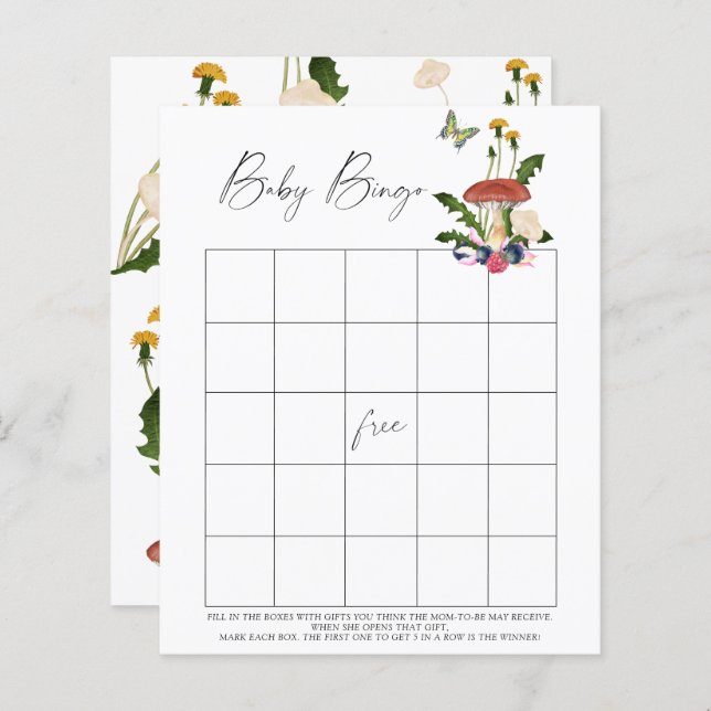 Waldpilze - Baby-Bingo-Spiel (Vorne/Hinten)